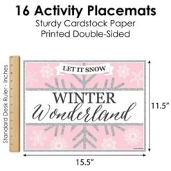 Big Dot Of Happiness Pink Winter Wonderland - Paper Holiday Snowflake Birthday Party And Baby Shower Coloring Sheets - Activity Placemats - Set Of 16 -Nursery Decor Store GUEST 68b33170 cea4 4daf 8a03 957671bbf61a