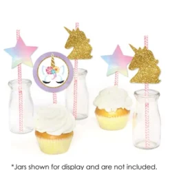 Big Dot Of Happiness Rainbow Unicorn - Paper Straw Decor - Magical Unicorn Baby Shower Or Birthday Party Striped Decorative Straws - Set Of 24 -Nursery Decor Store GUEST 6a2d8008 3f83 485c a1ed 6a380e50c8ce