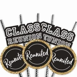 Big Dot Of Happiness Reunited - Paper Straw Decor - School Class Reunion Party Striped Decorative Straws - Set Of 24 -Nursery Decor Store GUEST 6b90783f d281 46f2 984d 72f4edfc773e