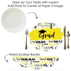 Big Dot Of Happiness Yellow Grad - Best Is Yet To Come - Yellow Graduation Party Round Table Decorations - Paper Chargers - Place Setting For 12 -Nursery Decor Store GUEST 6c56421d 5435 444d a351 92146f846b3d