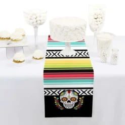 Big Dot Of Happiness Day Of The Dead - Petite Sugar Skull Party Paper Table Runner - 12 X 60 Inches