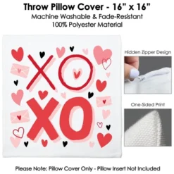 Big Dot Of Happiness Happy Valentine's Day - Valentine Hearts Party Home Decorative Canvas Cushion Case - Throw Pillow Cover - 16 X 16 Inches -Nursery Decor Store GUEST 6ea6644d 25af 4acd b550 eae0f72c82dc