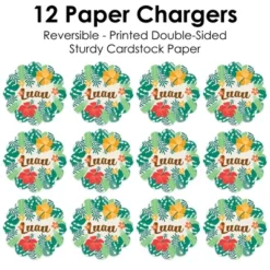 Big Dot Of Happiness Tropical Luau - Hawaiian Beach Party Round Table Decorations - Paper Chargers - Place Setting For 12 -Nursery Decor Store GUEST 7218bdd9 43c9 4337 9ce9 f5fe334a6272