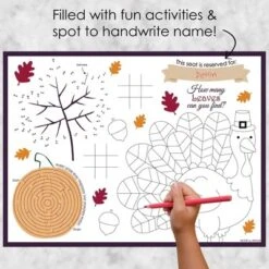 Big Dot Of Happiness Friends Thanksgiving Feast - Paper Friendsgiving Party Coloring Sheets - Activity Placemats - Set Of 16