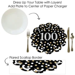 Big Dot Of Happiness Adult 100th Birthday - Gold - Birthday Party Round Table Decorations - Paper Chargers - Place Setting For 12 11 Big Dot Of Happiness Adult 100th Birthday - Gold - Birthday Party Round Table Decorations - Paper Chargers - Place Setting For 12 -Nursery Decor Store GUEST 754f4dfc 6601 4288 8595 c7e27493af57