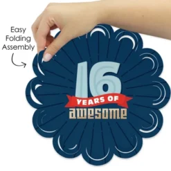 Big Dot Of Happiness Boy 16th Birthday - Sweet Sixteen Birthday Party Round Table Decorations - Paper Chargers - Place Setting For 12 -Nursery Decor Store GUEST 7603e48f a113 4c55 ae18 fa6602106a7e