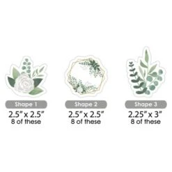 Big Dot Of Happiness Boho Botanical - Paper Straw Decor - Greenery Party Striped Decorative Straws - Set Of 24