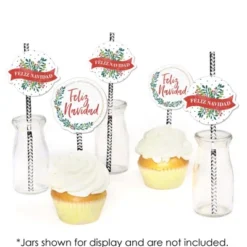 Big Dot Of Happiness Feliz Navidad - Paper Straw Decor - Holiday And Spanish Christmas Party Striped Decorative Straws - Set Of 24 -Nursery Decor Store GUEST 76978fa9 fda9 42f3 91a4 0e16c49687ca