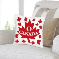 Big Dot Of Happiness Canada Day - Party Home Decorative Canvas Cushion Case - Throw Pillow Cover - 16 X 16 Inches