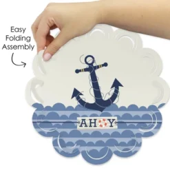 Big Dot Of Happiness Ahoy - Nautical - Baby Shower Or Birthday Party Round Table Decorations - Paper Chargers - Place Setting For 12 -Nursery Decor Store GUEST 77fc716c ee08 4878 8b76 f79cfedd92a8