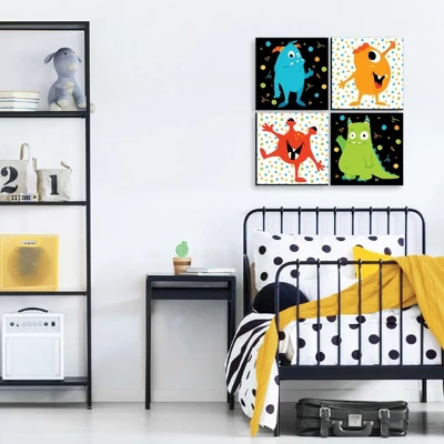 Big Dot Of Happiness Monster Bash - Kids Room, Nursery Decor And Home Decor - 11 X 11 Inches Nursery Wall Art - Set Of 4 Prints For Baby's Room 2 Big Dot Of Happiness Monster Bash - Kids Room, Nursery Decor And Home Decor - 11 X 11 Inches Nursery Wall Art - Set Of 4 Prints For Baby's Room - Image 2