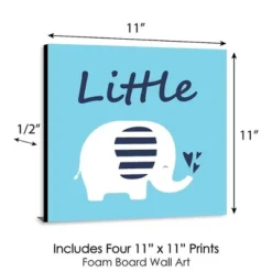 Big Dot Of Happiness Blue Baby Elephant - Kids Room, Nursery Decor And Home Decor - 11 X 11 Inches Nursery Wall Art - Set Of 4 Prints For Baby's Room -Nursery Decor Store GUEST 794b805c 7199 4a19 92dc 7099e2cafe03