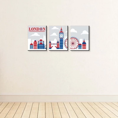 Big Dot Of Happiness Cheerio, London - British UK Skyline Wall Art, Nursery Decor And Kids Room Decorations Ideas - 7.5 X 10 Inches - Set Of 3 Prints 2 Big Dot Of Happiness Cheerio, London - British UK Skyline Wall Art, Nursery Decor And Kids Room Decorations Ideas - 7.5 X 10 Inches - Set Of 3 Prints - Image 2