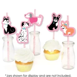 Big Dot Of Happiness Pawty Like A Puppy Girl - Paper Straw Decor - Pink Dog Baby Shower Or Birthday Party Striped Decorative Straws - Set Of 24 -Nursery Decor Store GUEST 79c7ee81 f106 483a 8e27 1ab2dd28390f