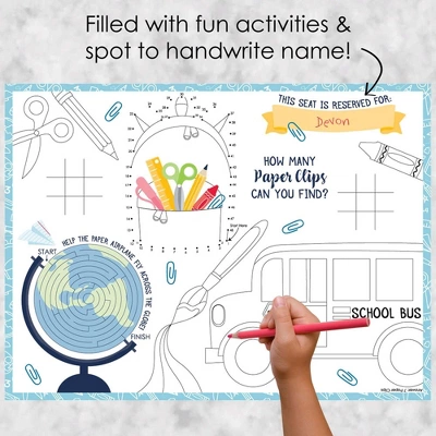 Big Dot Of Happiness Back To School - Paper First Day Of School Classroom Decorations Coloring Sheets - Activity Placemats - Set Of 16 1 Big Dot Of Happiness Back To School - Paper First Day Of School Classroom Decorations Coloring Sheets - Activity Placemats - Set Of 16