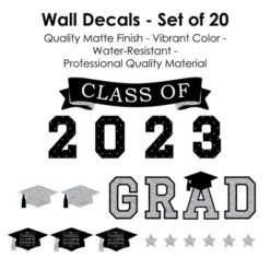 Big Dot Of Happiness Silver Class Of 2023 Graduation Party Wall Decals Set Of 20 -Nursery Decor Store GUEST 7a8d4f83 16a8 4219 8246 9c2cc22ec9b2
