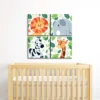 Big Dot Of Happiness Jungle Party Animals - Safari Animal Kids Room, Nursery & Home Decor - 11 X 11 Inches Wall Art - Set Of 4 Prints For Baby's Room