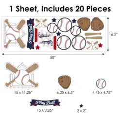 Big Dot Of Happiness Batter Up - Baseball - Peel And Stick Sports Decor Vinyl Wall Art Stickers - Wall Decals - Set Of 20 -Nursery Decor Store GUEST 7d7eff72 969a 4ef1 aead b021b0b25726