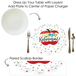 Big Dot Of Happiness Teacher Retirement - Happy Retirement Party Round Table Decorations - Paper Chargers - Place Setting For 12 -Nursery Decor Store GUEST 7e254d27 de4a 468b 8848 1922c36ce194