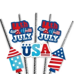 Big Dot Of Happiness Firecracker 4th Of July - Paper Straw Decor - Red, White And Royal Blue Party Striped Decorative Straws - Set Of 24 7 Big Dot Of Happiness Firecracker 4th Of July - Paper Straw Decor - Red, White And Royal Blue Party Striped Decorative Straws - Set Of 24 -Nursery Decor Store GUEST 7e6cf72e 127f 4392 8780 ed1e1953ecea
