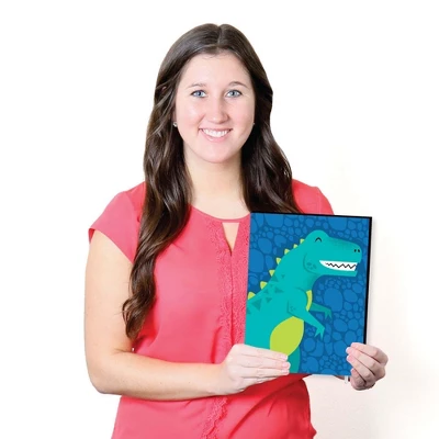 Big Dot Of Happiness Roar Dinosaur - Dino Mite T-Rex Nursery Wall Art And Kids Room Decorations - Gift Ideas - 7.5 X 10 Inches - Set Of 3 Prints 4 Big Dot Of Happiness Roar Dinosaur - Dino Mite T-Rex Nursery Wall Art And Kids Room Decorations - Gift Ideas - 7.5 X 10 Inches - Set Of 3 Prints - Image 4