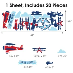 Big Dot Of Happiness Taking Flight - Airplane - Peel And Stick Nursery And Kids Room Vinyl Wall Art Stickers - Wall Decals - Set Of 20 -Nursery Decor Store GUEST 7fdede44 5192 4cc9 9122 51dbcbf41166