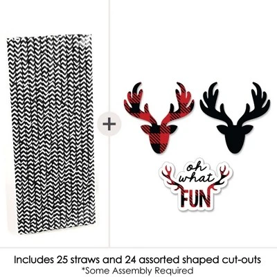 Big Dot Of Happiness Prancing Plaid Paper Straw Decor - Christmas & Holiday Buffalo Plaid Party Striped Decorative Straws - Set Of 24 2 Big Dot Of Happiness Prancing Plaid Paper Straw Decor - Christmas & Holiday Buffalo Plaid Party Striped Decorative Straws - Set Of 24 - Image 2