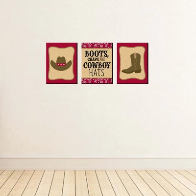Big Dot Of Happiness Little Cowboy - Western Nursery Wall Art And Kids Room Decorations - Gift Ideas - 7.5 X 10 Inches - Set Of 3 Prints 2 Big Dot Of Happiness Little Cowboy - Western Nursery Wall Art And Kids Room Decorations - Gift Ideas - 7.5 X 10 Inches - Set Of 3 Prints - Image 2