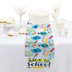 Big Dot Of Happiness Back To School - Petite First Day Of School Classroom Decorations Paper Table Runner - 12 X 60 Inches