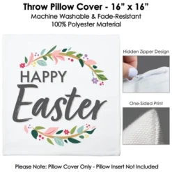 Big Dot Of Happiness Happy Easter - Holiday Party Home Decorative Canvas Cushion Case - Throw Pillow Cover - 16 X 16 Inches -Nursery Decor Store GUEST 833608bd 5c9b 4674 b3ab 042bf1d848c7
