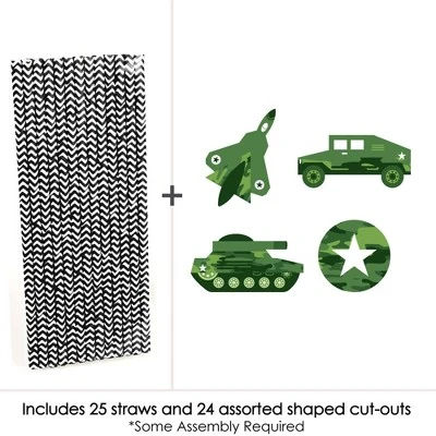 Big Dot Of Happiness Camo Hero - Paper Straw Decor - Army Military Camouflage Party Striped Decorative Straws - Set Of 24 2 Big Dot Of Happiness Camo Hero - Paper Straw Decor - Army Military Camouflage Party Striped Decorative Straws - Set Of 24 - Image 2