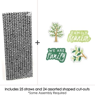 Big Dot Of Happiness Family Tree Reunion - Paper Straw Decor - Family Gathering Party Striped Decorative Straws - Set Of 24 4 Big Dot Of Happiness Family Tree Reunion - Paper Straw Decor - Family Gathering Party Striped Decorative Straws - Set Of 24 - Image 4