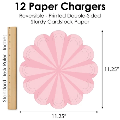 Big Dot Of Happiness Pink Stripes - Simple Party Round Table Decorations - Paper Chargers - Place Setting For 12 6 Big Dot Of Happiness Pink Stripes - Simple Party Round Table Decorations - Paper Chargers - Place Setting For 12 - Image 6