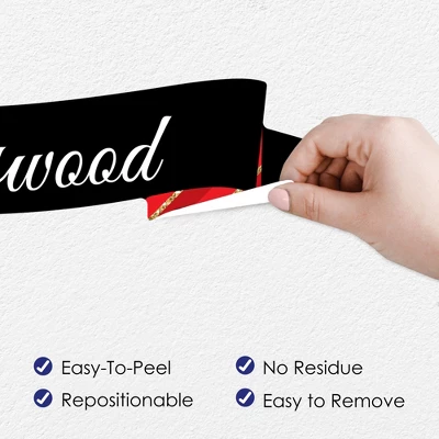 Big Dot Of Happiness Red Carpet Hollywood - Peel And Stick Movie Theater Decor Vinyl Wall Art Stickers - Wall Decals - Set Of 20 2 Big Dot Of Happiness Red Carpet Hollywood - Peel And Stick Movie Theater Decor Vinyl Wall Art Stickers - Wall Decals - Set Of 20 - Image 2