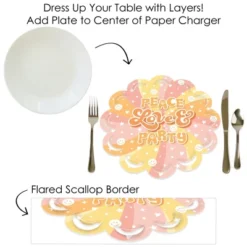 Big Dot Of Happiness Stay Groovy - Boho Hippie Party Round Table Decorations - Paper Chargers - Place Setting For 12 -Nursery Decor Store GUEST 85636621 8520 4f30 a3e6 949fe4caf9fd