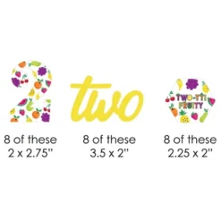 Big Dot Of Happiness 2nd Birthday Two-tti Fruity - Paper Straw Decor - Frutti Summer Second Birthday Party Striped Decorative Straws - Set Of 24