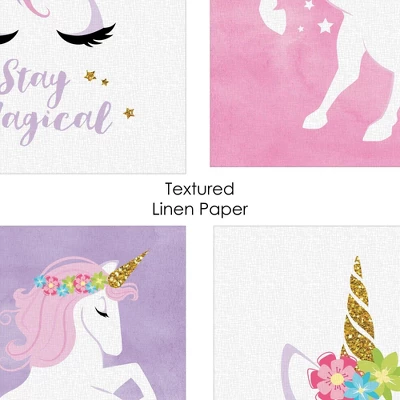 Big Dot Of Happiness Rainbow Unicorn - Unframed Magical Unicorn Nursery And Kids Room Linen Paper Wall Art - Set Of 4 - Artisms - 8 X 10 Inches 5 Big Dot Of Happiness Rainbow Unicorn - Unframed Magical Unicorn Nursery And Kids Room Linen Paper Wall Art - Set Of 4 - Artisms - 8 X 10 Inches - Image 5