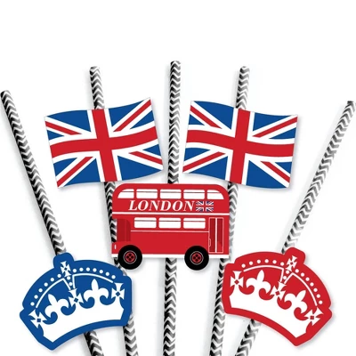 Big Dot Of Happiness Cheerio, London - Paper Straw Decor - British UK Party Striped Decorative Straws - Set Of 24 4 Big Dot Of Happiness Cheerio, London - Paper Straw Decor - British UK Party Striped Decorative Straws - Set Of 24 - Image 4