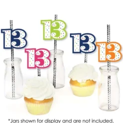 Big Dot Of Happiness 13th Birthday - Cheerful Happy Birthday - Paper Straw Decor - Colorful Thirteenth Birthday Striped Decorative Straws - Set Of 24 -Nursery Decor Store GUEST 88778428 ed41 44e7 b090 a7b82ab600c3
