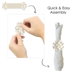 Big Dot Of Happiness Tan Checkered Party - Paper Napkin Holder - Napkin Rings - Set Of 24 -Nursery Decor Store GUEST 88a296dd 7851 4d1d ad34 00e28d465e75