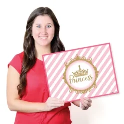 Big Dot Of Happiness Little Princess Crown - Party Table Decorations - Pink And Gold Princess Baby Shower Or Birthday Party Placemats - Set Of 16 -Nursery Decor Store GUEST 88c70056 8721 4cb7 b2fb c44480b9121a