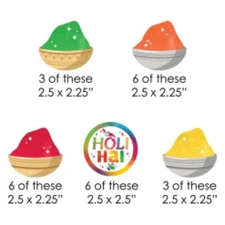 Big Dot Of Happiness Holi Hai - Paper Straw Decor - Festival Of Colors Party Striped Decorative Straws - Set Of 24