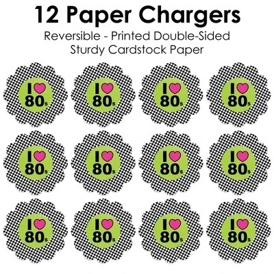 Big Dot Of Happiness 80’s Retro - Totally 1980s Party Round Table Decorations - Paper Chargers - Place Setting For 12 4 Big Dot Of Happiness 80’s Retro - Totally 1980s Party Round Table Decorations - Paper Chargers - Place Setting For 12 - Image 4