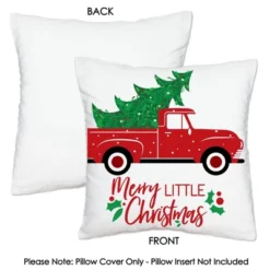 Big Dot Of Happiness Merry Little Christmas Tree - Red Truck Christmas Party Home Decorative Canvas Cushion Case - Throw Pillow Cover - 16 X 16 Inches -Nursery Decor Store GUEST 8bd99510 9ab5 4a1b be51 4dc1386aaec8