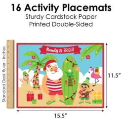 Big Dot Of Happiness Tropical Christmas - Paper Beach Santa Holiday Party Coloring Sheets - Activity Placemats - Set Of 16 -Nursery Decor Store GUEST 8c1c8124 3366 4c2f a05a b9ec1eb61fd5