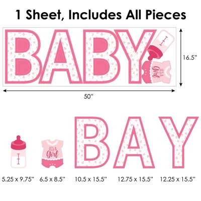 Big Dot Of Happiness It's A Girl - Peel And Stick Pink Baby Shower Standard Banner Wall Decals - Baby 5 Big Dot Of Happiness It's A Girl - Peel And Stick Pink Baby Shower Standard Banner Wall Decals - Baby - Image 5