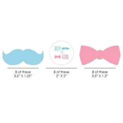 Big Dot Of Happiness Baby Gender Reveal Paper Straw Decor - Baby Shower Striped Decorative Straws - Set Of 24