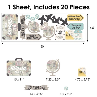 Big Dot Of Happiness World Awaits - Peel And Stick Map Vinyl Wall Art Stickers - Wall Decals - Set Of 20 6 Big Dot Of Happiness World Awaits - Peel And Stick Map Vinyl Wall Art Stickers - Wall Decals - Set Of 20 - Image 6