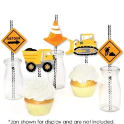 Big Dot Of Happiness Dig It - Construction Party Zone - Paper Straw Decor - Baby Shower Or Birthday Party Striped Decorative Straws - Set Of 24 -Nursery Decor Store GUEST 8d5ed53b c733 4b10 af5a 3217746a70a1