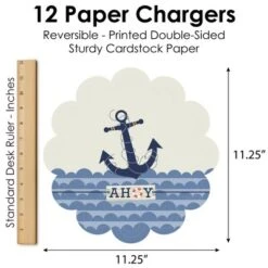 Big Dot Of Happiness Ahoy - Nautical - Baby Shower Or Birthday Party Round Table Decorations - Paper Chargers - Place Setting For 12 -Nursery Decor Store GUEST 8e52c7dd 7b5c 470c 98d8 2bf9faf7d0ec